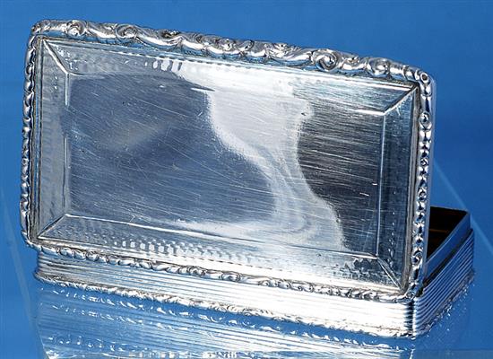 An early Victorian silver snuff box, by Francis Clark, Length 82mm Weight: 3.2 oz/101grms